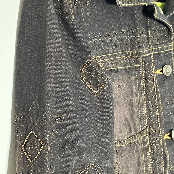 Laura Ashley Embellished Denim Jean Jacket- Small Petite - Picture 5 of 15